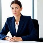 Professional Businesswoman**

"A professional businesswoman in a tailored, modest business suit, sitting at a clean desk in a brightly lit modern office, fully clothed, appropriate attire, safe for work, perfect anatomy, natural proportions, professional photography, high quality, corporate setting, confident expression."

**