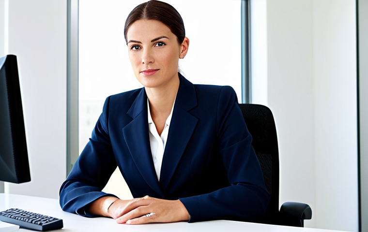 Professional Businesswoman**

"A professional businesswoman in a tailored, modest business suit, sitting at a clean desk in a brightly lit modern office, fully clothed, appropriate attire, safe for work, perfect anatomy, natural proportions, professional photography, high quality, corporate setting, confident expression."

**