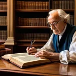 괴테 문학 작품 - **The Sage's Contemplation in an Evolving Age:** An elderly, dignified scholar, reminiscent of Goeth...