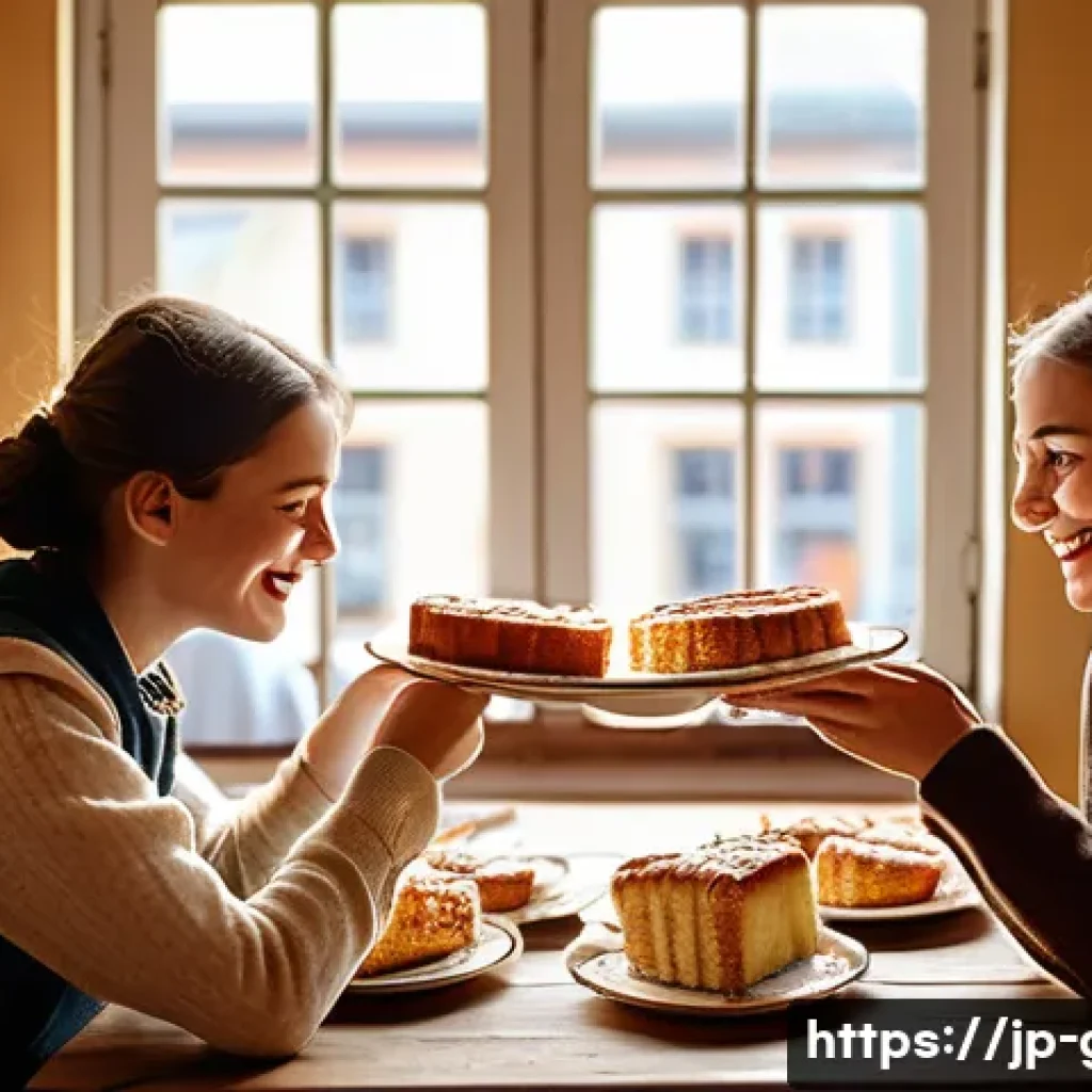 독일의 카페 문화 - A heartwarming scene inside a traditional German cafe on a Sunday afternoon. Friends and family, inc...