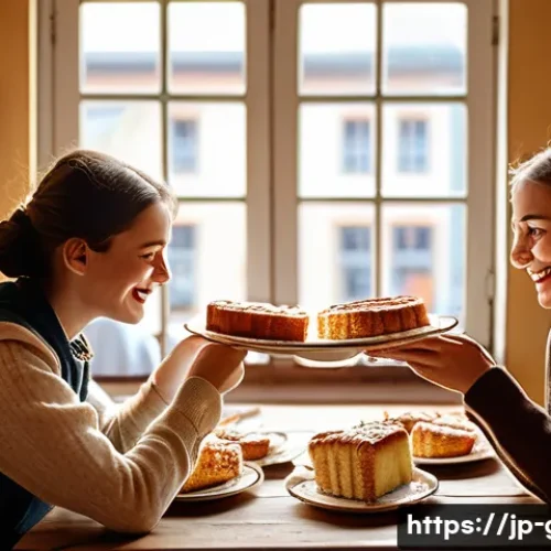 독일의 카페 문화 - A heartwarming scene inside a traditional German cafe on a Sunday afternoon. Friends and family, inc...