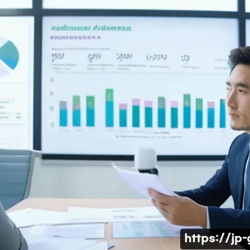 독일에서의 보험 가입 필수 체크리스트 - A modern Japanese office scene showing a young Japanese man consulting with a German health insuranc...