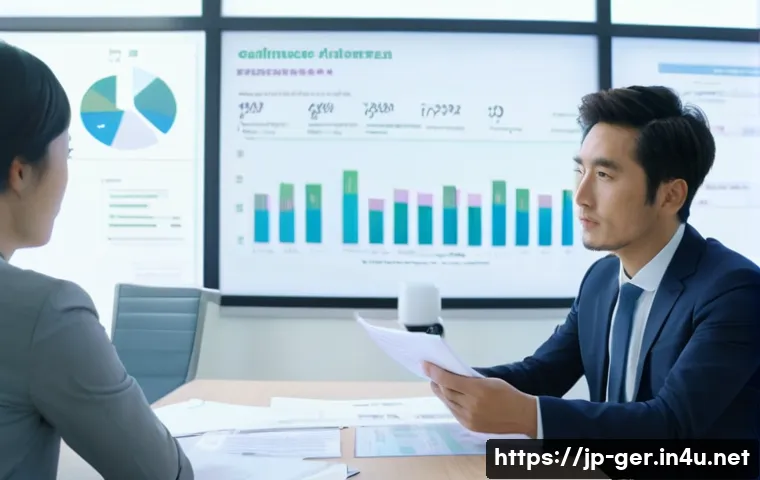 독일에서의 보험 가입 필수 체크리스트 - A modern Japanese office scene showing a young Japanese man consulting with a German health insuranc...